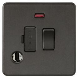 Knightsbridge 13A 1 Gang Screwless Switched Fused Spur with Neon & Flex Outlet - Smoked Bronze
