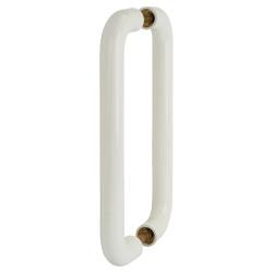 Hoppe AR602/425 Diamond White Nylon D-Bar Door Pull Handles - Back to Back - 425mm c/c