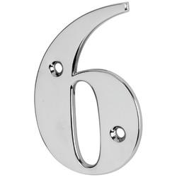 79mm Screw Fix Door Numeral - 6 / 9 - Bright Chrome