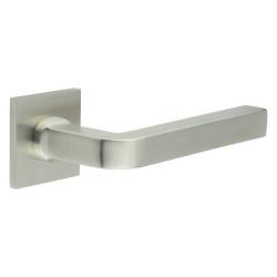 CRES by Frelan Satin Stainless Steel Sprung Fire Rated Door Handles on Square Rose - CR-104 Range