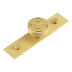Hoxton by Frelan Murray Round Cabinet Knob on Plain Backplate - 40mm Diameter - Satin Brass