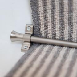 Altro Stair Rod with Fluted Finials - 900mm Length - Satin Nickel