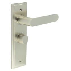 Burlington by Frelan Satin Nickel Fire Rated Bathroom Door Handles - Kensington - Inner 2 - 200 x 55mm