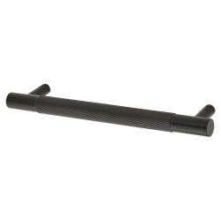 Alexander & Wilks Brunel 13mm Knurled T-Bar Cabinet Pull Handle - 128mm Centres - Matt Black