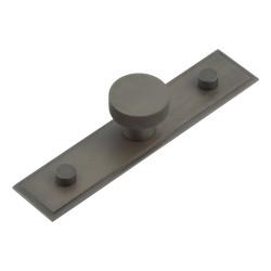 Hoxton by Frelan Wenlock Knurled Round Cabinet Knob on Stepped Backplate - 30mm Diameter - Dark Bronze