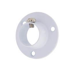 Rothley 25mm Tube Hanging Rail End Socket with Locking Grub Screws - White - Pack of 2
