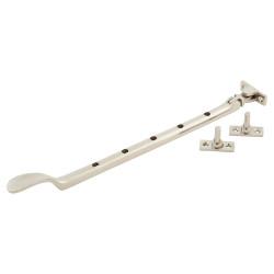 Altro Cast Victorian Casement Window Stay - 12"/300mm Length - Polished Nickel