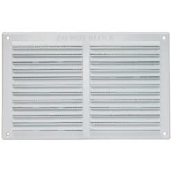 Louvre Vent with Flyscreen - 271 x 171mm - 13300mm² Free Air Flow - White Plastic