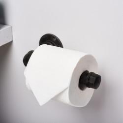 Altro 3/4" Pipe Round Toilet Roll Holder Kit - Black