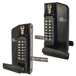 Borg BL3430 External Marine Grade ECP Push Button Gate B to B Code Lock with Key Override - Black