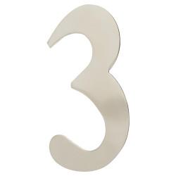 Rutland Frontier Collection 75mm Concealed Self Adhesive Door Numeral - 3 - Polished Nickel