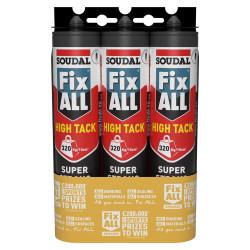 Soudal Fix All High Tack Sealant & Adhesive - 290ml - White - Pack of 3