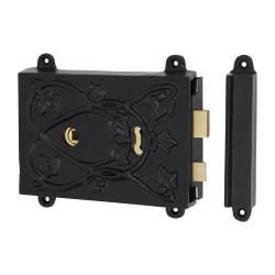 Olde Forge Cast Lock with Keep - 158 x 142mm - Antique Black Iron