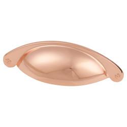 Altro Chest Drawer Cabinet Cup Handle - 64mm Centres - Bright Copper