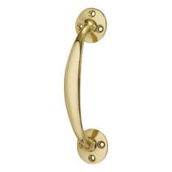 Victorian Polished Brass Bow Door Pull Handle - Screw Fix - 150 x 35mm