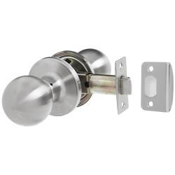 Touchpoint Satin Stainless Steel Bala Hotel Passage Mortice Door Knobset - 65mm Rose Diameter