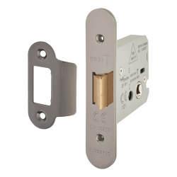 Altro Heavy Duty Bolt Through Flat Latch - 79mm Case - 57mm Backset - Radius - Black Nickel