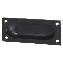 Olde Forge Rectangular Flush Cabinet Pull Handle - 90 x 40mm - Black Iron