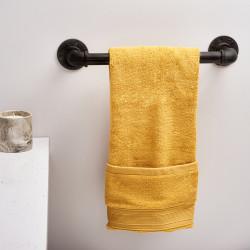 Altro 3/4" Pipe Round Towel Rail Kit - Black