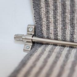 Altro Stair Rod with Knurled Finials - 900mm Length - Polished Nickel