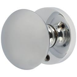 Altro Polished Chrome Solid Brass Round Mortice Door Knob - 58mm Rose Diameter