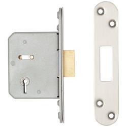 Altro Architectural 5 Lever Deadlock - 65mm Case - 44mm Backset - Radius - Satin Stainless Steel