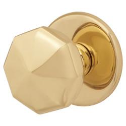 Carlisle Brass Polished Brass Octagonal Victorian Centre Door Knob - 78mm Rose Diameter