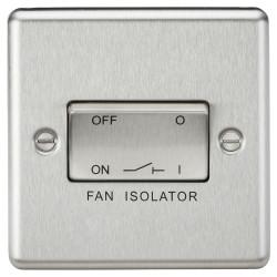 Knightsbridge 10A 1 Gang Round Edge Triple Pole Fan Isolator Switch - Brushed Chrome