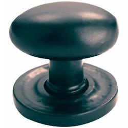 Olde Forge Oval Cabinet Knob - 37 x 35mm - Antique Black Iron