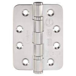 Eclipse Radius Ball Bearing Marine Grade Fire Door Hinge - 102 x 76 x 3mm - Sat Stainless - Pair