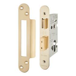 Altro Architectural Euro Profile Sashlock - 65mm Case - 44mm Backset - Radius - PVD Brass
