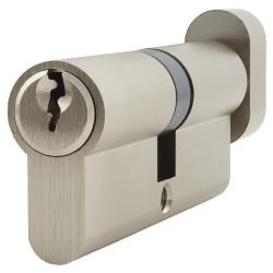 Altro 6 Pin 80mm Euro Thumbturn Cylinder - 40mm Turn + 40mm - Satin Nickel - Keyed To Differ
