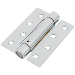 Adjustable Self Closing Fire Door Spring Hinge - 102 x 76 x 3mm - Polished Chrome - Pack of 3