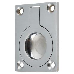Altro Rectangular Flush Ring Cabinet Pull Handle - 50 x 38mm - Polished Chrome
