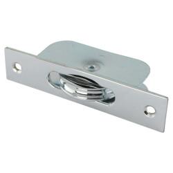 Altro Square Ball Bearing Sash Window Pulley - 44mm Curved Metal Wheel - Polished Chrome