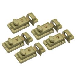 Altro Traditional Nightlatch - 60mm Backset - Champagne Case/Polished Brass Cylinder - Pack of 5