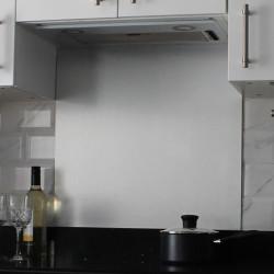 Altro Aluminium Kitchen Splashback - 600 x 750mm - Gloss Brushed Aluminium