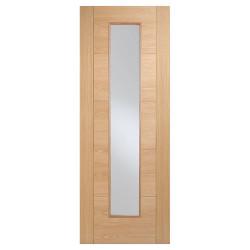 LPD Vancouver 1 Light Long Light Clear Glazed Pre-Finished Solid Internal Door - 1981 x 686mm - Oak