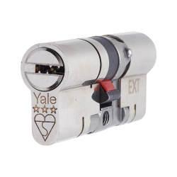 Yale 3 Star Anti-Snap Platinum 80mm Euro Dbl Cylinder - 40 + 40mm - Brushed Nickel - Keyed to Differ