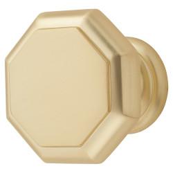 Altro Looe Octagonal Cabinet Knob - 37mm Diameter  - Satin Brass