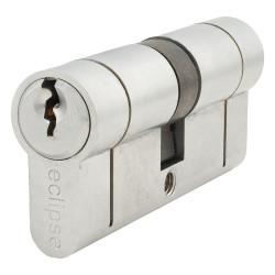 Eclipse 6 Pin 70mm Euro Double Cylinder - 35 + 35mm - Satin Nickel - Master Keyed