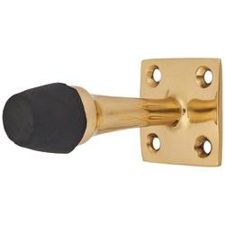 Altro Square Base Projection Door Stop - 70mm Projection - Polished Brass