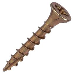 Reisser Cutter Pozi Countersunk Wood Screws - 4.0 x 25mm - Yellow Zinc - Pack of 200