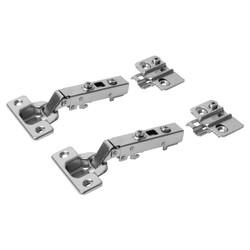 Klug Clip-On Cabinet Hinge - 105° - Overlay - Zinc Plated - Pair