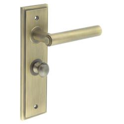 Burlington by Frelan Antique Brass Fire Rated Bathroom Door Handles - Richmond - Inner 1 - 200 x 55mm