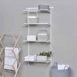 elfa Wardrobe & Storage Starter Kit - 1 Bay, 4 Ventilated Wire Shelf - 641 x 1532 x 320mm - White