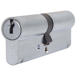 ERA 1 Star 6 Pin Kitemarked 95mm Euro Double Cylinder - 45 + 50mm - Satin Chrome - Keyed to Differ