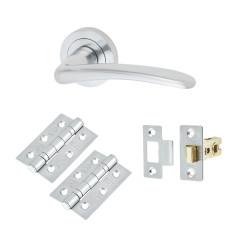 Touchpoint Satin Chrome Latch Door Handles on Rose Pack - Eloise Range