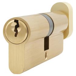 Touchpoint 5 Pin 80mm Euro Thumbturn Cylinder - 40mm Turn + 40mm - Satin Brass - Keyed To Differ