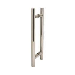 Altro Polished Stainless Steel 19mm T-Bar Door Pull Handles - Back to Back - 229mm Centres